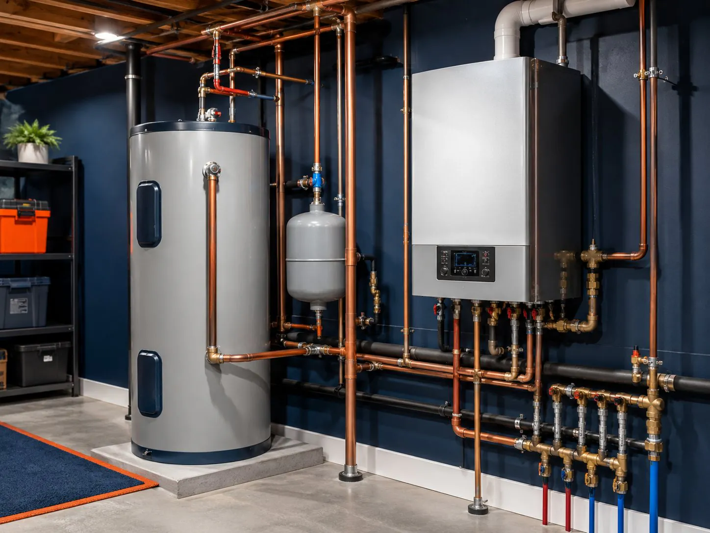Water heater and boiler installation